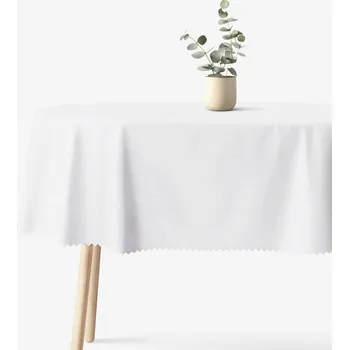 ubrus Sváteční oválný teflonový ubrus - bílý s lesklými obdélníčky 120 x 160 cm