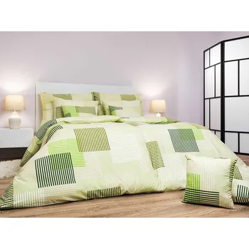 DADKA VRACOV Povlečení bavlna Patrik zelený 140x240, 70x90 cm