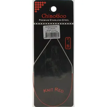 Jehlice ChiaoGoo Knit Red ergonomické fixní kruhové jehlice 30 Cm 1,5mm (ChiaoGoo SS Knit RED™ Circulars - 12" 30 cm 1,5mm)