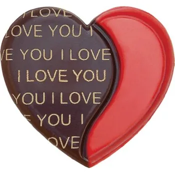 Jedlá dekorace na dort 3D Čokoládové srdce I love you 10ks