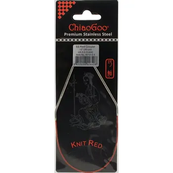 Jehlice ChiaoGoo Knit Red ergonomické fixní kruhové jehlice 30 Cm 3mm (ChiaoGoo SS Knit RED™ Circulars - 12" 30 cm 3mm)