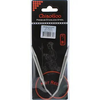 Jehlice ChiaoGoo Knit Red ergonomické fixní kruhové jehlice 40 Cm 8mm (ChiaoGoo SS Knit RED™ Circulars - 16" 40 cm 8mm)