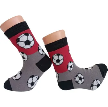 Trepon České chlapecké ponožky KOPAČÁK vel. 16-18 (23-27) - 22-24 (33-37) tmavě šedé s červenou