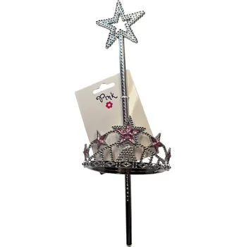 Doplněk pro panenku Čelenka s korunkou a hůlkou Hvězda