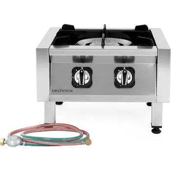 Sporák TECHNICA Plynová stolička 500x500x350 mm, 17,0 kW + regulátor tlaku s hadicí (G30), 2000 mm