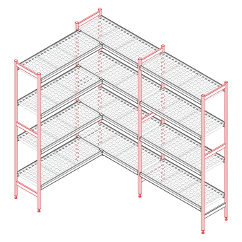 Prodejní regál Stojina středová 1550x373 mm | RM - Stojina 1550 mm