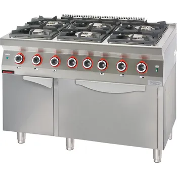 Sporák KROMET Plynový vařič 6-hořáků s elektrickou troubou | KROMET, 700.KG-6/PE-2/SD