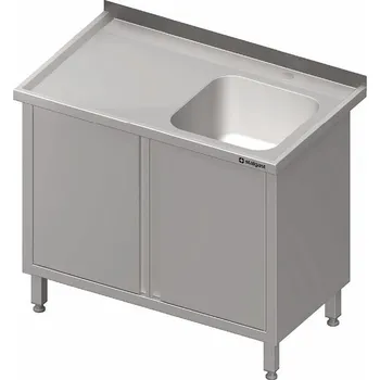 Dětský stůl STALGAST Stůl s jednokomorovým dřezem z pravé strany, křídlové dveře 1300x700x850 mm | STALGAST, 980727130