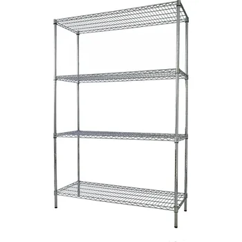 regál TECHNICA Regál 4-policový 600x600x1800 mm z chromované oceli | TECHNICA, Silver Line