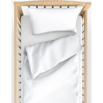 Povlečení Dětské bavlněné povlečení do postýlky - bílé 90 x 120 a 40 x 60 cm