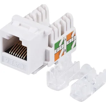 Síťový kabel W-Star KRJ45-C6-D - Keystone Jack CAT6 RJ45 UTP, 90°, narážecí, Dual IDC, bílá