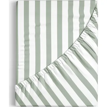 Prostěradlo Bavlněné napínací prostěradlo - Šalvějově zelené proužky 140 x 200 cm