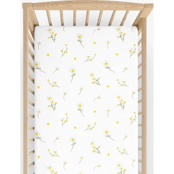 Prostěradlo Bavlněné napínací prostěradlo do dětské postýlky - Heřmánek 60 x 120 cm