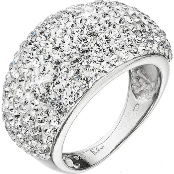 Prsten EVOLUTION GROUP CZ Stříbrný prsten velký s krystaly Preciosa, vel: 54 - velikost 54 - 35028.1