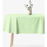 Oválný teflonový ubrus - Zelené kostičky 120 x 160 cm