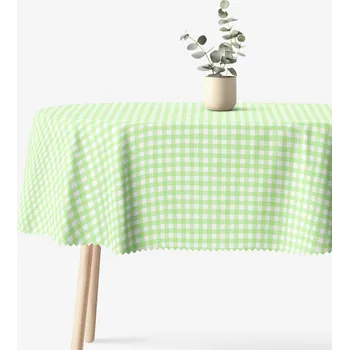 ubrus Oválný teflonový ubrus - Zelené kostičky 120 x 160 cm