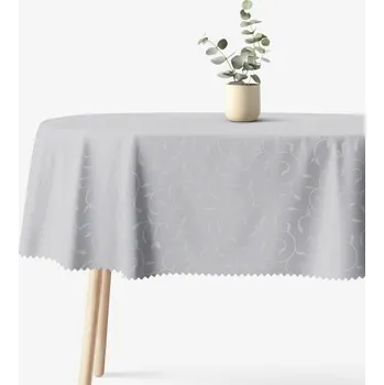 ubrus Sváteční oválný teflonový ubrus - šedý s velkými ornamenty 120 x 160 cm