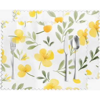 ubrus Prostírání na stůl teflonové - Květy pupalky - sada 2ks 30 x 40 cm