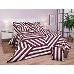 DADKA VRACOV Povlečení bavlna Zebra bordó 240x220, 2x 70x90 cm