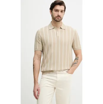 Pánská móda Bavlněné polo tričko Tommy Hilfiger MW0MW41949 béžová 08X, vel. XL