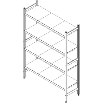 TOMGAST Regalový systém 1260 x 600 mm, 4 police| TOM, EZ-641260