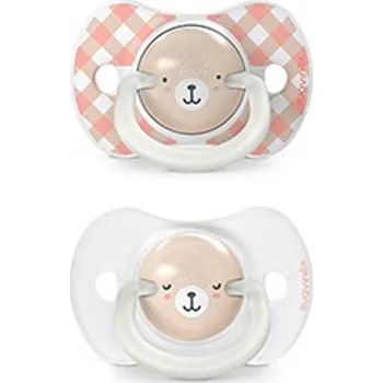 Dětské zboží Suavinex Šidítko fyziologické Den & Noc silikon Wild & Free 6-18 m 2 ks Růžové