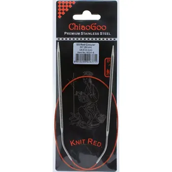 Jehlice ChiaoGoo Knit Red ergonomické fixní kruhové jehlice 60 Cm 4mm (ChiaoGoo SS Knit RED™ Circulars - 24" 60 cm 4mm)