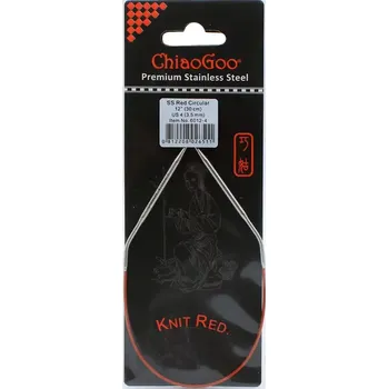 Jehlice ChiaoGoo Knit Red ergonomické fixní kruhové jehlice 30 Cm 3,5mm (ChiaoGoo SS Knit RED™ Circulars - 12" 30 cm 3,5mm)