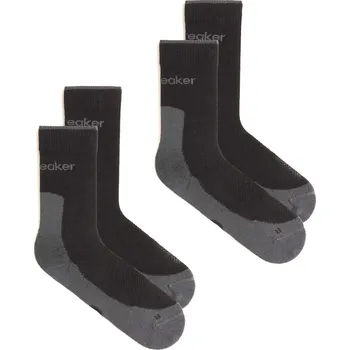 Pánská móda pánské ponožky ICEBREAKER Men Mer Hike+ Light Crew 2 Pack BLACK/OBSIDIAN - XL