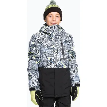Dětská snowboardová bunda Quiksilver Mission Printed Block heritage scribble black