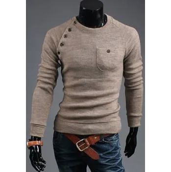 Pánský svetr Pánský svetr s kapsou F308 béžova XS