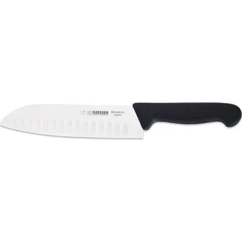 GIESSER Nůž kuchařský Santoku, japonská forma s kul. řezem 180 mm, černý | GIESSER, 8269 wwlk