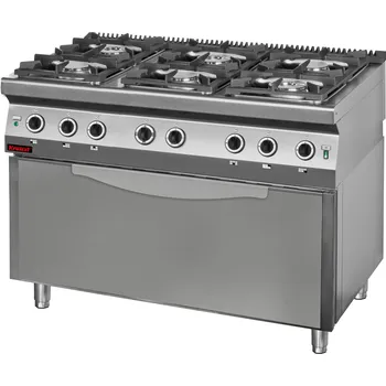 Sporák KROMET Plynový sporák 6-hořák s elektrickou troubou | KROMET, 700.KG-6/PE-3