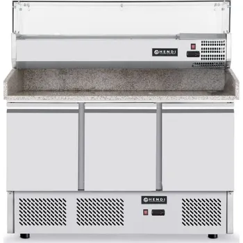 HENDI Stůl chladící s mramorovou pracovní deskou, třídveřový, se spodním agragátem | HENDI, Profi Line