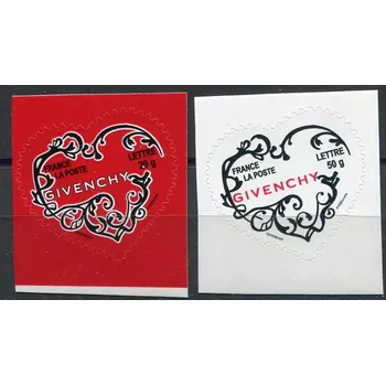 Poštovní známka Post France (2007) MiNr. 4198 - 4199 ** - Francie - svátek svatého Valentýna (samolepka)