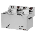 Fritéza elektrická dvojitá 0,38 kW/l, 8+8 l stolní s výpustí 230 V | REDFOX - FE 77 V