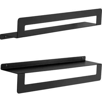 Mýdlenka Gedy CLEO polička s držákem ručníků 500mm, černá mat 2019145