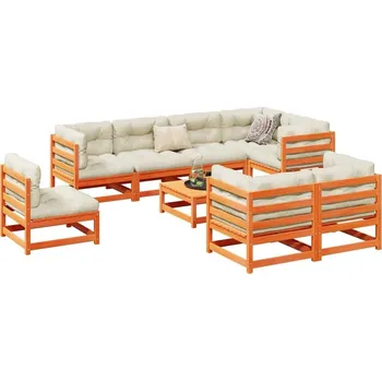 Zahradní sestava vidaXL 9dílná zahradní sedací souprava masivní borovice [3299510] Barva: Voskově hnědá