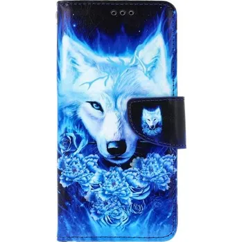 Pouzdro na mobilní telefon TopQ Pouzdro Xiaomi Redmi Note 13 knížkové Tyrkysový vlk 130009