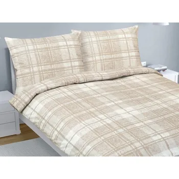 Povlečení Povlečení bavlna na dvoudeku Béžová,Bílá BX1001448 - 1ks 200x200, 2ks 70x90 cm