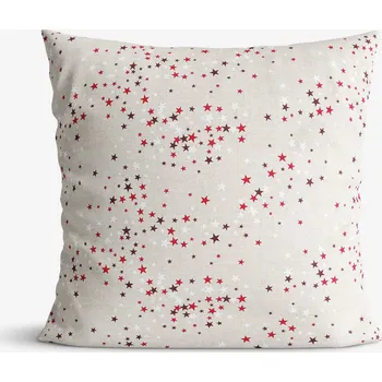 Povlak na polštářek Dekorační povlak na polštář Valencia - Hvězdičky na režné 45 x 45 cm
