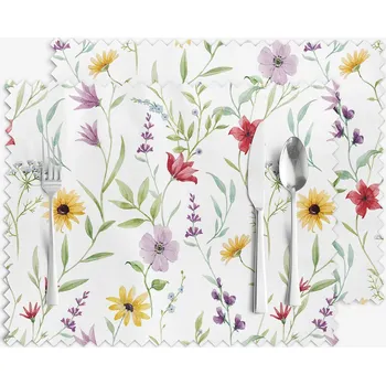 ubrus Prostírání na stůl teflonové - Barevné jarní kvítí - sada 2ks 30 x 40 cm