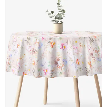 ubrus Kulatý ubrus 100% bavlněné plátno Deluxe - Divoké květy Ø 220 cm