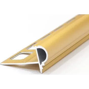 Stavební profil Havos dekorační schodová lišta P 10mm/2,5m ELOX ZLATÝ, hliník (Al dekorační 10mm /2,5m elox zlatý )