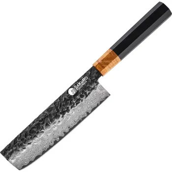 Kuchyňský nůž Nakiri nůž z damaškové oceli SaKuRo Eben 2.0 16 cm