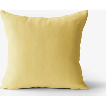 Povlak na polštářek Povlak na polštář ze lněné směsi - žlutý 40 x 40 cm