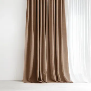 Dekorativní polštářek Dekorační závěs Peru - hnědý 200x135 cm