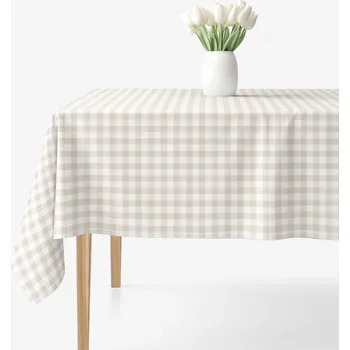 ubrus Hranatý ubrus 100% bavlněné plátno - Latte kostičky 80 x 80 cm