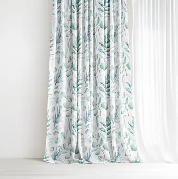 Závěs Bavlněný závěs Deluxe - Akvarelové lístky 160x160 cm