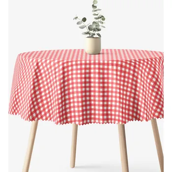 ubrus Kulatý teflonový ubrus - Červené kostičky Ø 100 cm